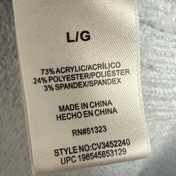 Vince Camuto baby blue cozy aesthetic polyester blend Crewneck sweater Large - Picture 4 of 6